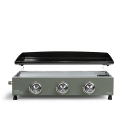 Plancha gaz - LIVOO - DOC324 - 3 brûleurs - Vert / Noir