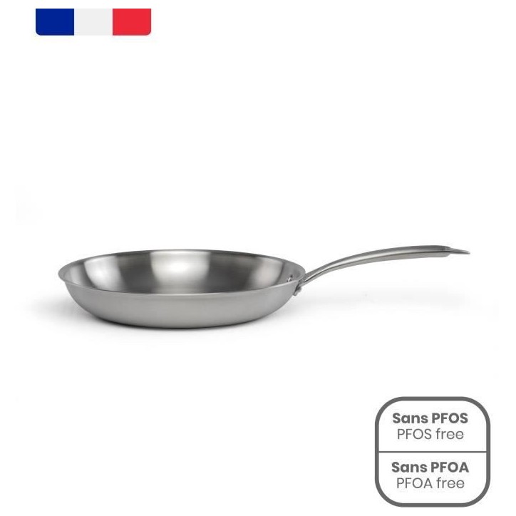 Poele Acier inoxydable 18/10 Triply Brigade 20 cm - LIVOO - MEP157 - Tous feux dont induction - Made in France Poele Acier inoxydable 18/10 Triply Brigade 20 cm - LIVOO - MEP157 - Tous feux dont induction - Made in France
