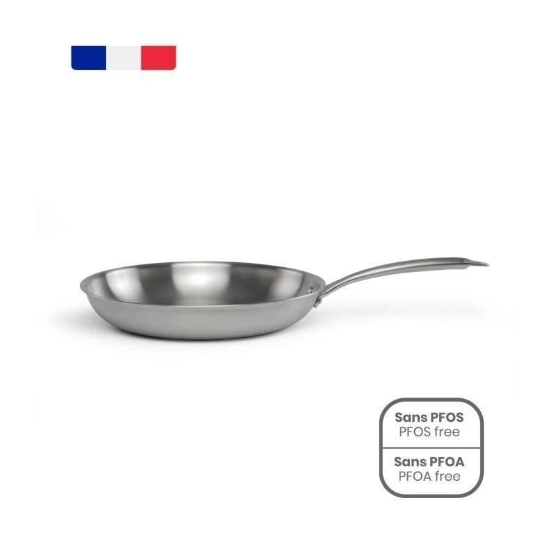 Poele Acier inoxydable 18/10 Triply Brigade 24 cm - LIVOO - MEP158 - T Poele Acier inoxydable 18/10 Triply Brigade 24 cm - LIVOO - MEP158 - T