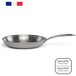 Poele Acier inoxydable 18/10 Triply Brigade 28 cm - LIVOO - MEP159 - T