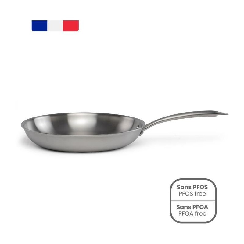 Poele Acier inoxydable 18/10 Triply Brigade 28 cm - LIVOO - MEP159 - T Poele Acier inoxydable 18/10 Triply Brigade 28 cm - LIVOO - MEP159 - T