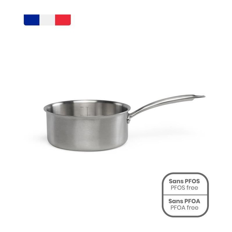 Casserole en acier inoxydable 18/10 Brigade 18 cm - LIVOO - MEP160 - A Casserole en acier inoxydable 18/10 Brigade 18 cm - LIVOO - MEP160 - A
