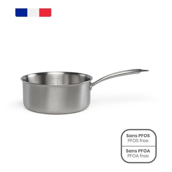 Casserole en acier inoxydable 18/10 Brigade 20 cm - LIVOO - MEP161 - Acier inox. Triply - Tous feux dont induction - Made in Fra Casserole en acier inoxydable 18/10 Brigade 20 cm - LIVOO - MEP161 - Acier inox. Triply - Tous feux dont induction - Made in Fra