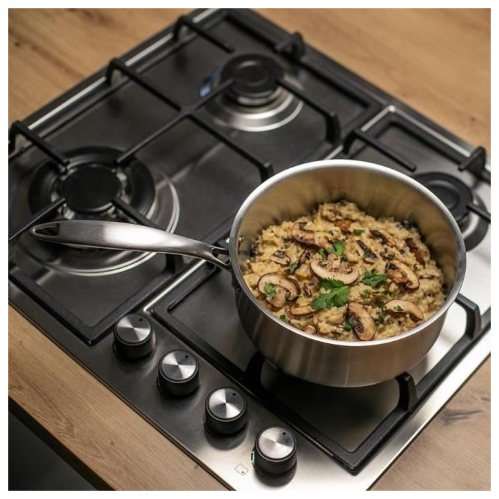 Casserole en acier inoxydable 18/10 Brigade 20 cm - LIVOO - MEP161 - Acier inox. Triply - Tous feux dont induction - Made in Fra Casserole en acier inoxydable 18/10 Brigade 20 cm - LIVOO - MEP161 - Acier inox. Triply - Tous feux dont induction - Made in Fra