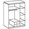 Armoire CORFOU - Décor Chene et gris anthracite + Miroir - 3 portes b