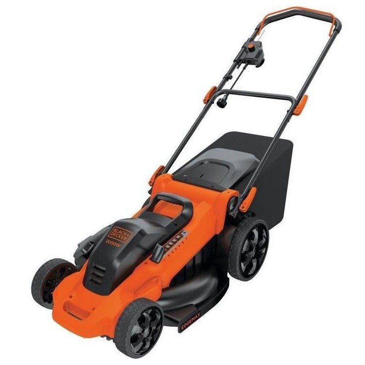 Tondeuse électrique filaire - BLACK+DECKER - LM2000-QS - 2000W - 48cm de coupe - Mulching, éjection latérale ou bac 50L Tondeuse électrique filaire - BLACK+DECKER - LM2000-QS - 2000W - 48cm de coupe - Mulching, éjection latérale ou bac 50L