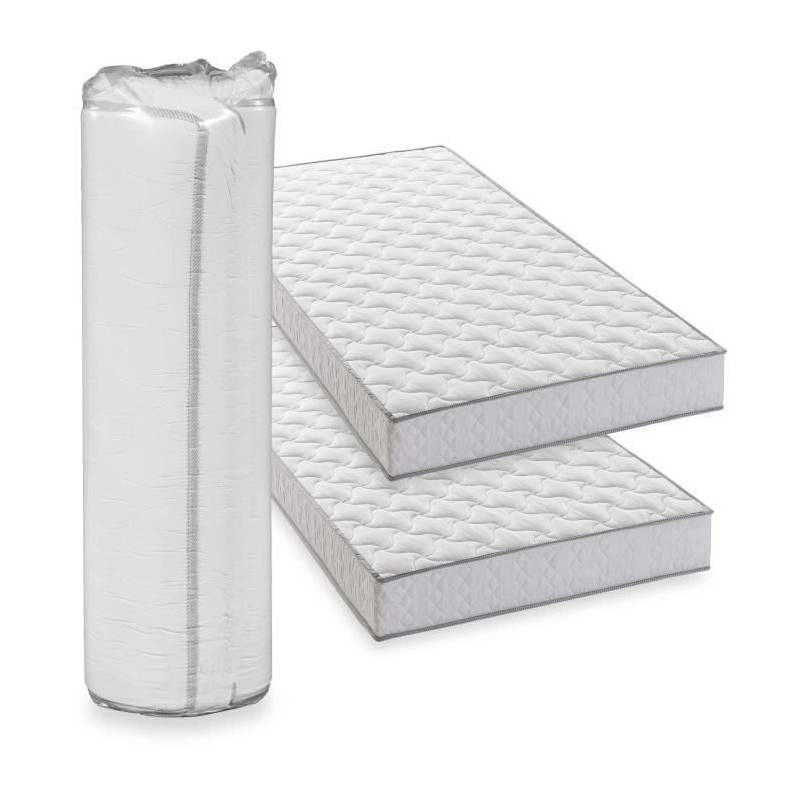 Lot de 2 matelas - 90 x 190 cm - Mousse - 14 cm - 5 zones de confort - Lot de 2 matelas - 90 x 190 cm - Mousse - 14 cm - 5 zones de confort -