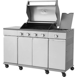 COOKING BOX Barbecue a gaz BRISBANE - Cuisine inox - 142x57x112 cm - S