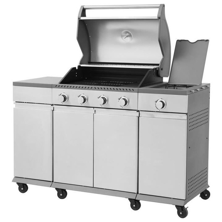COOKING BOX Barbecue a gaz BRISBANE - Cuisine inox - 142x57x112 cm - Surface de cuisson : 70x42 cm - Gris COOKING BOX Barbecue a gaz BRISBANE - Cuisine inox - 142x57x112 cm - Surface de cuisson : 70x42 cm - Gris
