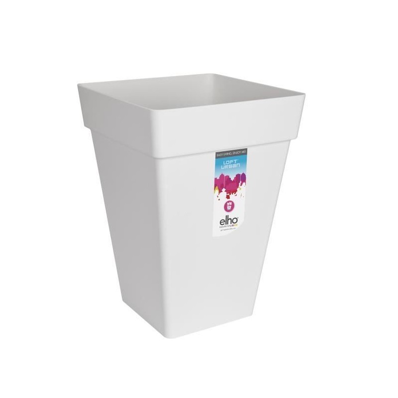 ELHO Pot de fleurs carré haut Loft Urban 30 - 29,3 x 29,3 x H41,3 cm ELHO Pot de fleurs carré haut Loft Urban 30 - 29,3 x 29,3 x H41,3 cm
