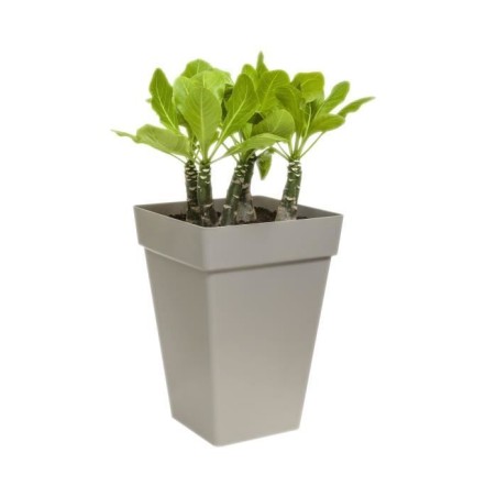 ELHO Pot de fleurs carré haut Loft Urban 30 - 29,3 x 29,3 x H41,3 cm - Blanc - 100% recyclé