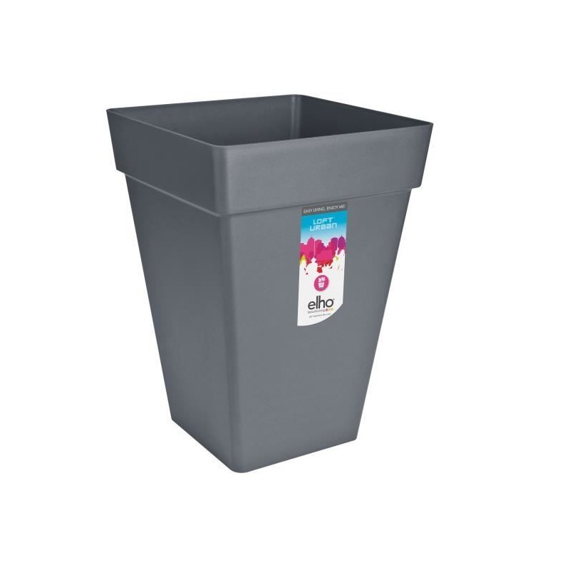ELHO Bac a fleurs Loft Urban Carré Haut - Ø 29 x H 41 cm - Extérieu ELHO Bac a fleurs Loft Urban Carré Haut - Ø 29 x H 41 cm - Extérieu