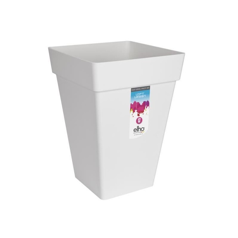 ELHO Bac a fleurs Loft Urban Carré Haut - Ø 37 x H 51 cm - Extérieu ELHO Bac a fleurs Loft Urban Carré Haut - Ø 37 x H 51 cm - Extérieu