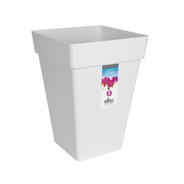 ELHO Bac a fleurs Loft Urban Carré Haut - Ø 37 x H 51 cm - Extérieur - 100% recyclé - Blanc ELHO Bac a fleurs Loft Urban Carré Haut - Ø 37 x H 51 cm - Extérieur - 100% recyclé - Blanc