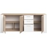 Buffet bas - LOFT - Chene / Blanc - 3 portes - 3 tiroirs - PARISOT