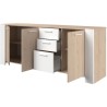 Buffet bas - LOFT - Chene / Blanc - 3 portes - 3 tiroirs - PARISOT