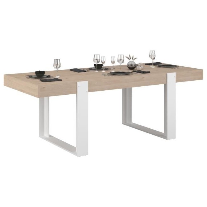 Table a manger - LOFT - Rectangulaire - Chene / Blanc - 8 personnes - 223,9 x 93 x 78,6 - PARISOT Table a manger - LOFT - Rectangulaire - Chene / Blanc - 8 personnes - 223,9 x 93 x 78,6 - PARISOT
