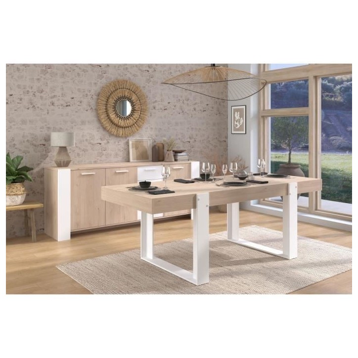 Table a manger - LOFT - Rectangulaire - Chene / Blanc - 8 personnes - 223,9 x 93 x 78,6 - PARISOT Table a manger - LOFT - Rectangulaire - Chene / Blanc - 8 personnes - 223,9 x 93 x 78,6 - PARISOT