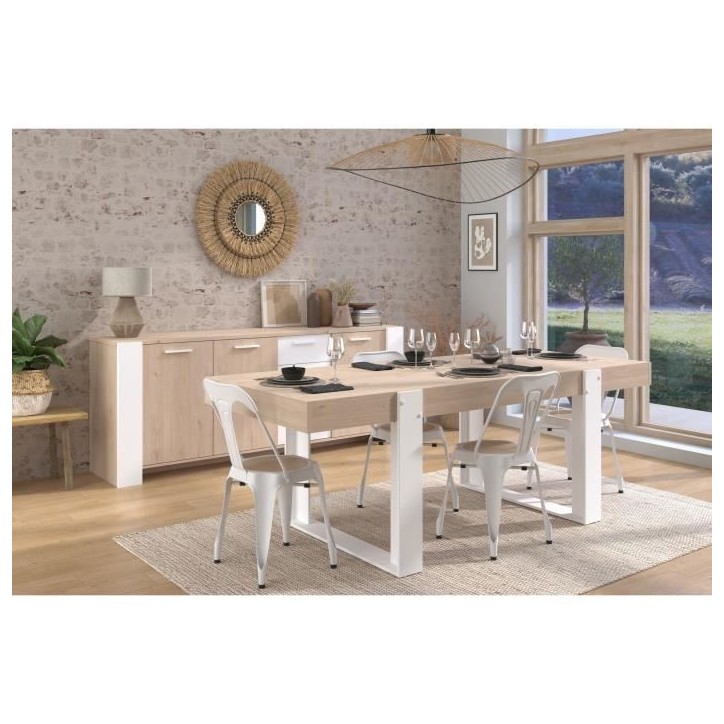 Table a manger - LOFT - Rectangulaire - Chene / Blanc - 8 personnes - 223,9 x 93 x 78,6 - PARISOT Table a manger - LOFT - Rectangulaire - Chene / Blanc - 8 personnes - 223,9 x 93 x 78,6 - PARISOT