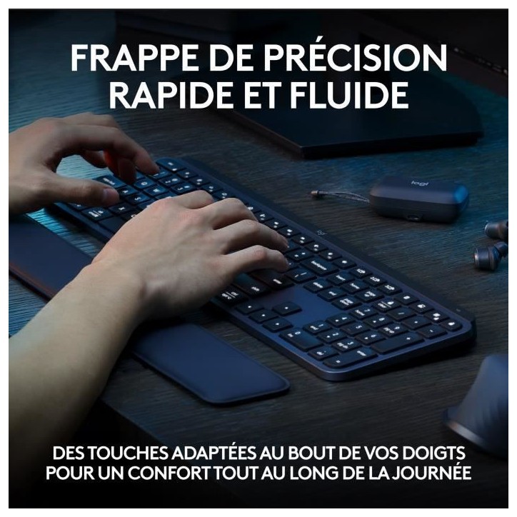 Clavier - Sans fil - Logitech - MX Keys S - AZERTY -Graphite Clavier - Sans fil - Logitech - MX Keys S - AZERTY -Graphite