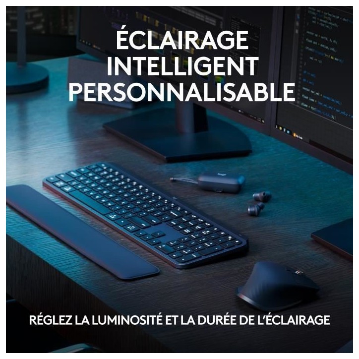 Clavier - Sans fil - Logitech - MX Keys S - AZERTY -Graphite Clavier - Sans fil - Logitech - MX Keys S - AZERTY -Graphite