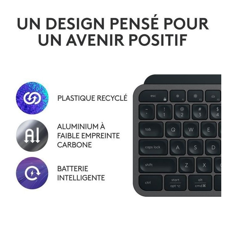 Clavier - Sans fil - Logitech - MX Keys S - AZERTY -Graphite Clavier - Sans fil - Logitech - MX Keys S - AZERTY -Graphite