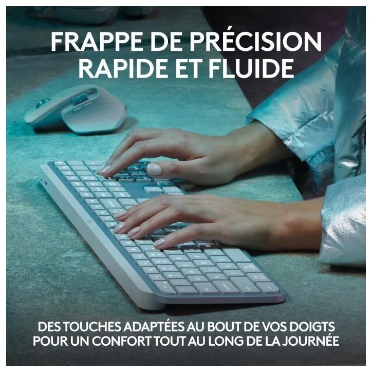 Clavier - Sans fil - Logitech - MX Keys S - AZERTY -Gris pâle Clavier - Sans fil - Logitech - MX Keys S - AZERTY -Gris pâle