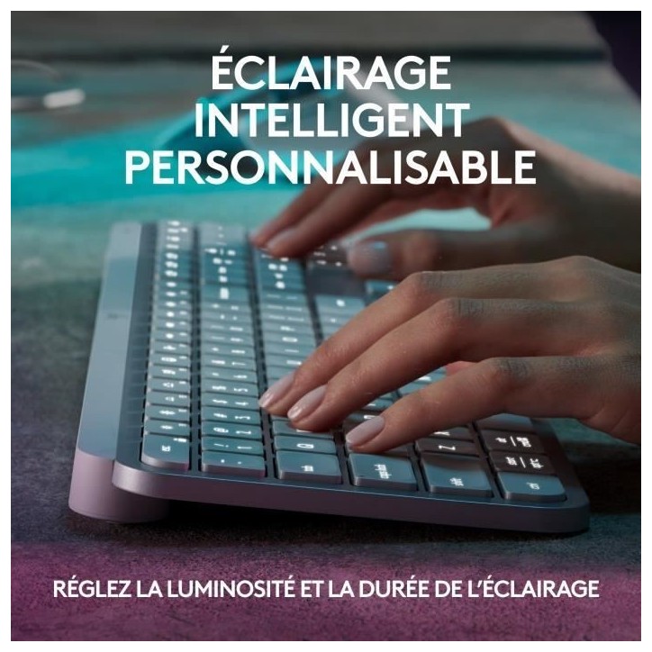 Clavier - Sans fil - Logitech - MX Keys S - AZERTY -Gris pâle Clavier - Sans fil - Logitech - MX Keys S - AZERTY -Gris pâle
