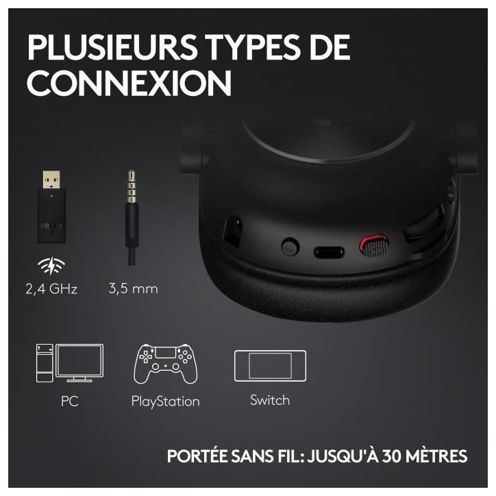 Casque gamer - Sans fil - Logitech G - Pro X 2 - Bluetooth - PS5, PS4, PC - Blanc Casque gamer - Sans fil - Logitech G - Pro X 2 - Bluetooth - PS5, PS4, PC - Blanc