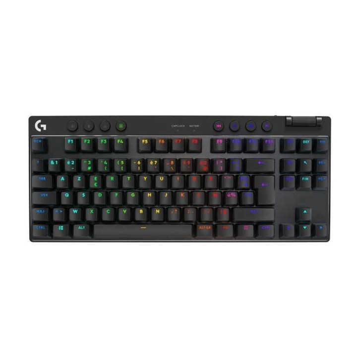 Clavier gamer - Sans fil - Logitech G Pro X TKL Lightspeed - AZERTY - Mécanique - Rétroéclairé - Noir Clavier gamer - Sans fil - Logitech G Pro X TKL Lightspeed - AZERTY - Mécanique - Rétroéclairé - Noir