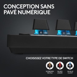 Clavier gamer - Sans fil - Logitech G Pro X TKL Lightspeed - AZERTY -