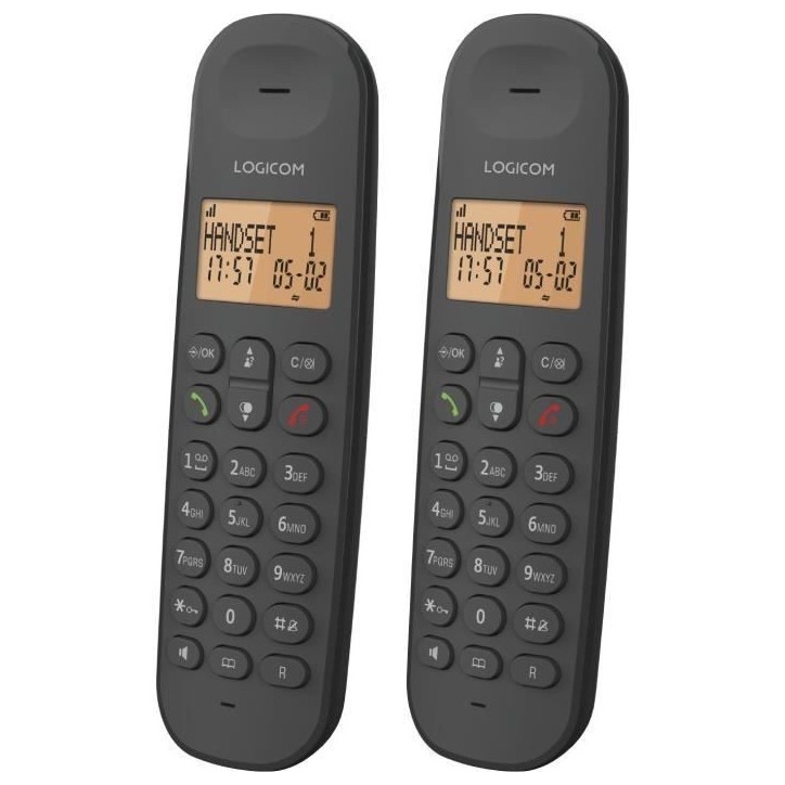 Téléphone fixe sans fil - LOGICOM - DECT ILOA 255T DUO - Noir - Avec répondeur Téléphone fixe sans fil - LOGICOM - DECT ILOA 255T DUO - Noir - Avec répondeur