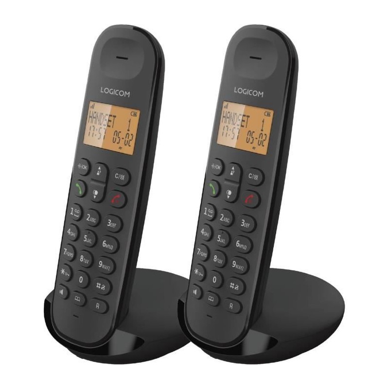 Téléphone fixe sans fil - LOGICOM - DECT ILOA 250 DUO - Noir - Sans Téléphone fixe sans fil - LOGICOM - DECT ILOA 250 DUO - Noir - Sans