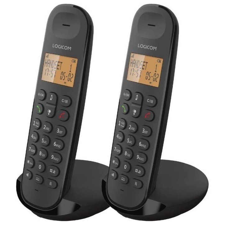 Téléphone fixe sans fil - LOGICOM - DECT ILOA 250 DUO - Noir - Sans répondeur Téléphone fixe sans fil - LOGICOM - DECT ILOA 250 DUO - Noir - Sans répondeur