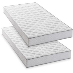 Lot de 2 matelas - 90 x 190 cm - Mousse - 14 cm - 5 zones de confort -