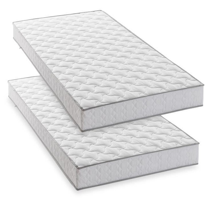 Lot de 2 matelas - 90 x 190 cm - Mousse - 14 cm - 5 zones de confort - DEKO DREAM - Hahtuva Lot de 2 matelas - 90 x 190 cm - Mousse - 14 cm - 5 zones de confort - DEKO DREAM - Hahtuva