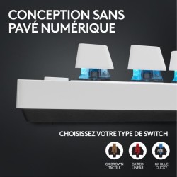 Clavier gamer - Sans fil - Logitech G - Pro X TKL Lightspeed - AZERTY