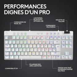 Clavier gamer - Sans fil - Logitech G - Pro X TKL Lightspeed - AZERTY