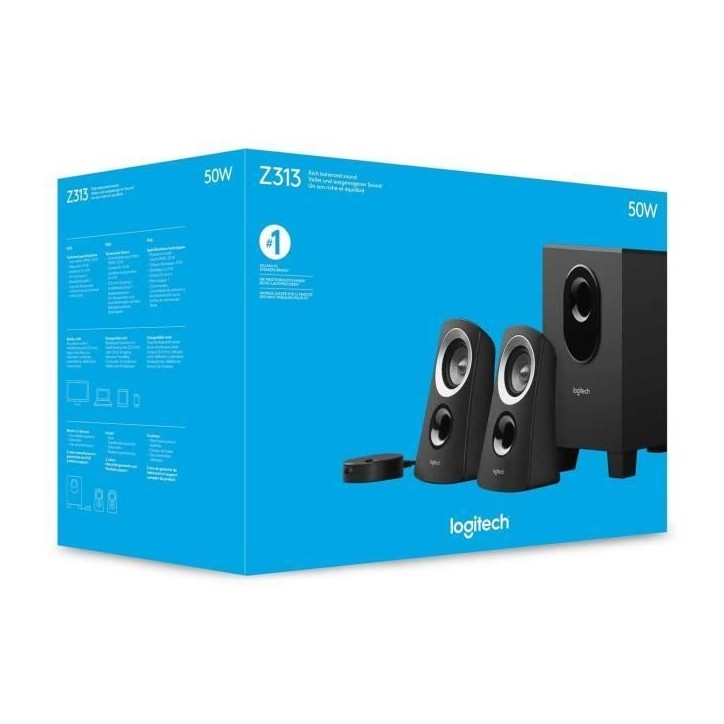 Enceinte PC - Filaire - Logitech - Z313 - Speaker System - Noir Enceinte PC - Filaire - Logitech - Z313 - Speaker System - Noir