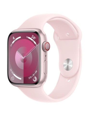 Apple Watch Series 9 GPS + Cellular - 45mm - Boîtier Pink Aluminium - Bracelet Light Pink Sport Band - S/M