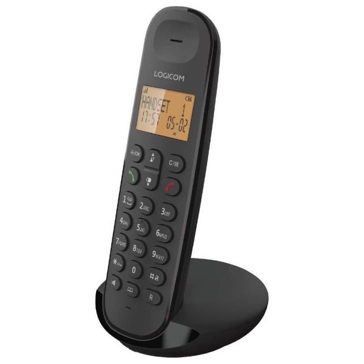 Téléphone fixe sans fil - LOGICOM - DECT ILOA 150 SOLO - Noir - Sans répondeur Téléphone fixe sans fil - LOGICOM - DECT ILOA 150 SOLO - Noir - Sans répondeur