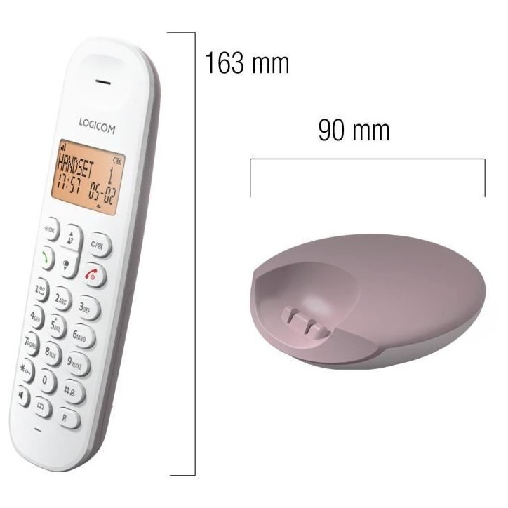 Téléphone fixe sans fil - LOGICOM - DECT ILOA 150 SOLO - Taupe - Sans répondeur Téléphone fixe sans fil - LOGICOM - DECT ILOA 150 SOLO - Taupe - Sans répondeur
