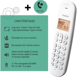 Téléphone fixe sans fil - LOGICOM - DECT ILOA 150 SOLO - Taupe - San