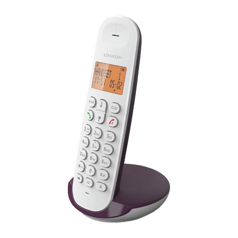 Téléphone fixe sans fil - LOGICOM - DECT ILOA 150 SOLO - Aubergine - Téléphone fixe sans fil - LOGICOM - DECT ILOA 150 SOLO - Aubergine -