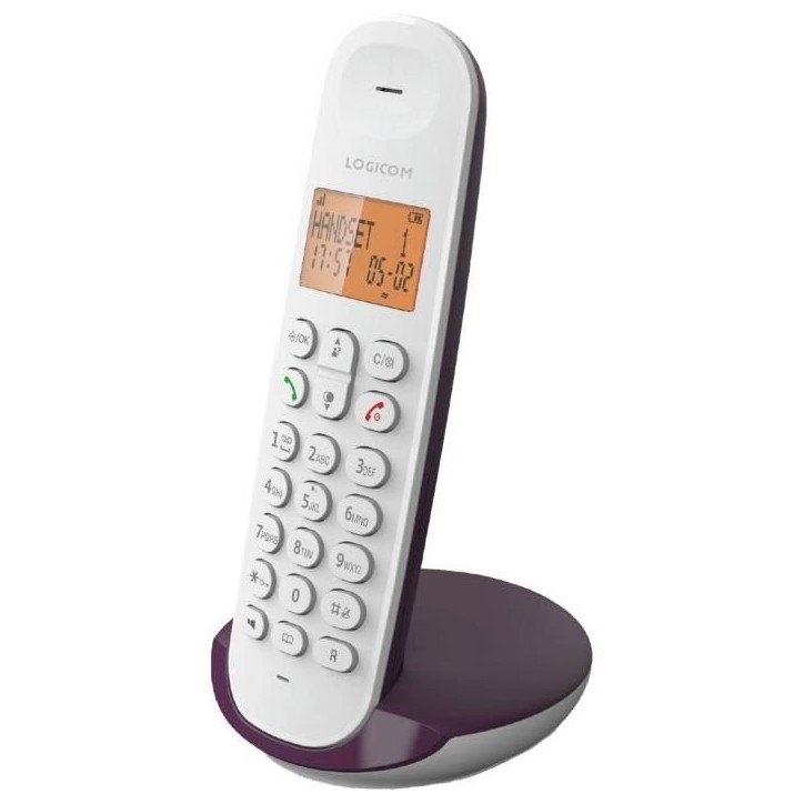 Téléphone fixe sans fil - LOGICOM - DECT ILOA 150 SOLO - Aubergine - Sans répondeur Téléphone fixe sans fil - LOGICOM - DECT ILOA 150 SOLO - Aubergine - Sans répondeur