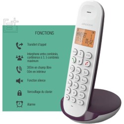 Téléphone fixe sans fil - LOGICOM - DECT ILOA 150 SOLO - Aubergine -