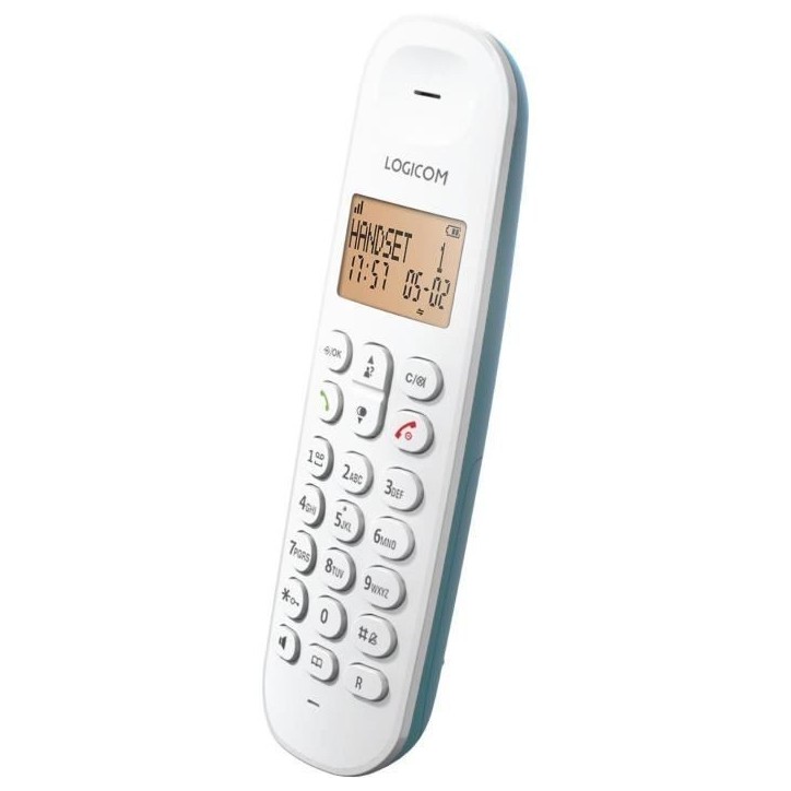 Téléphone fixe sans fil - LOGICOM - DECT ILOA 150 SOLO - Turquoise - Sans répondeur Téléphone fixe sans fil - LOGICOM - DECT ILOA 150 SOLO - Turquoise - Sans répondeur