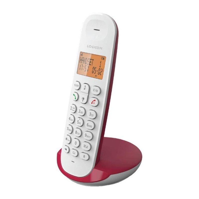 Téléphone fixe sans fil - LOGICOM - DECT ILOA 150 SOLO - Framboise - Téléphone fixe sans fil - LOGICOM - DECT ILOA 150 SOLO - Framboise -