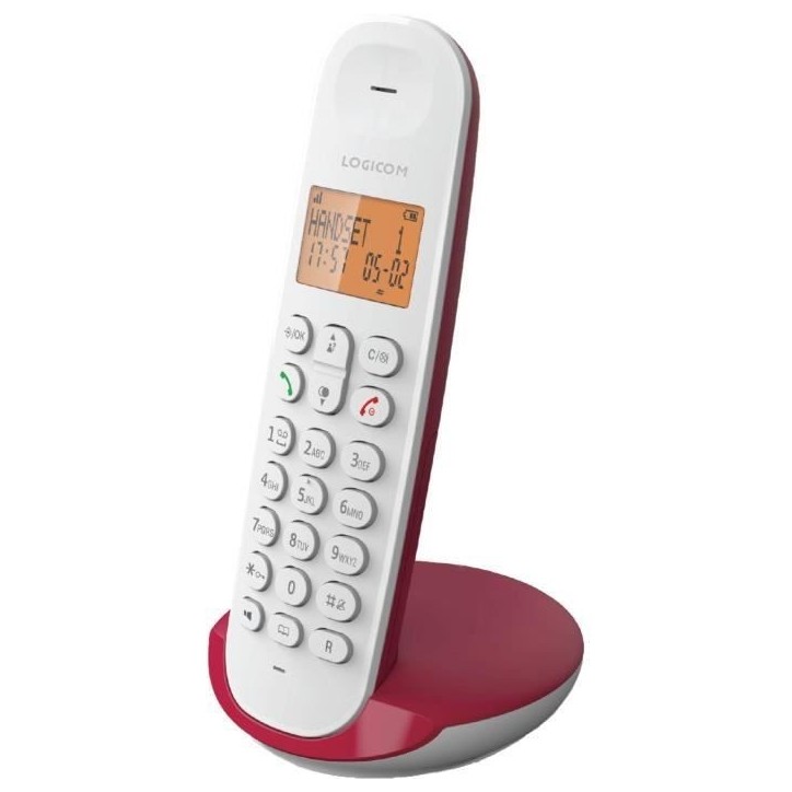 Téléphone fixe sans fil - LOGICOM - DECT ILOA 150 SOLO - Framboise - Sans répondeur Téléphone fixe sans fil - LOGICOM - DECT ILOA 150 SOLO - Framboise - Sans répondeur