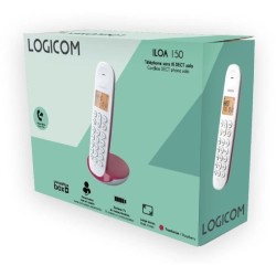Téléphone fixe sans fil - LOGICOM - DECT ILOA 150 SOLO - Framboise -